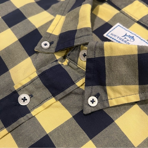 SOLD Southern Tide Spray Avenue Buffalo Check Long Sleeve Button Up Shirt Yellow - Picture 6 of 14